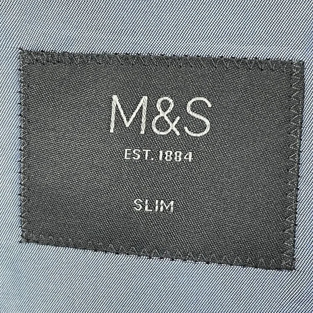 Marks & Spencer Blue Houndstooth Easy Care 2 Button Vented Sports Blazer Size 44